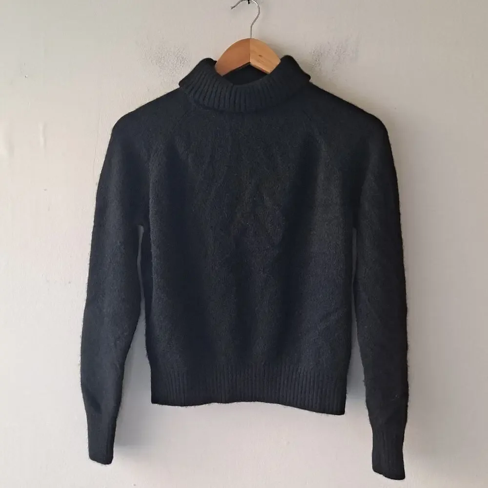 Quince 100% Yak Wool Turtleneck Sweater Long Sleeve Pullover Black Womens Size M